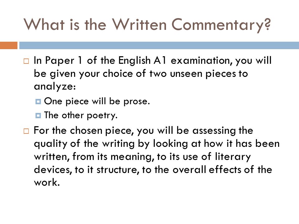 Commentary Examples In Essays