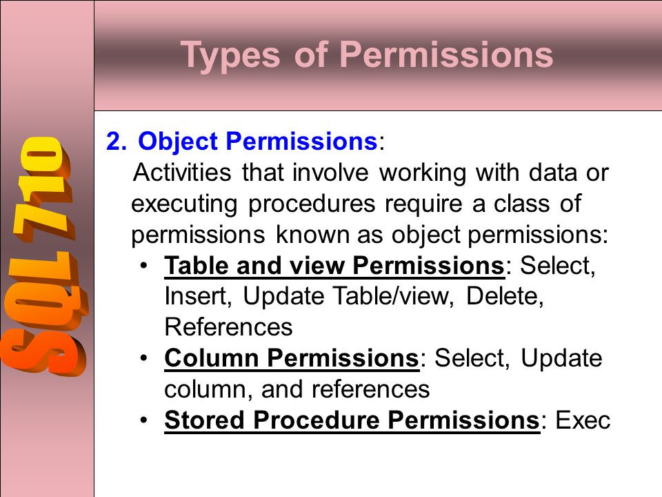 Types of Permissions 2.