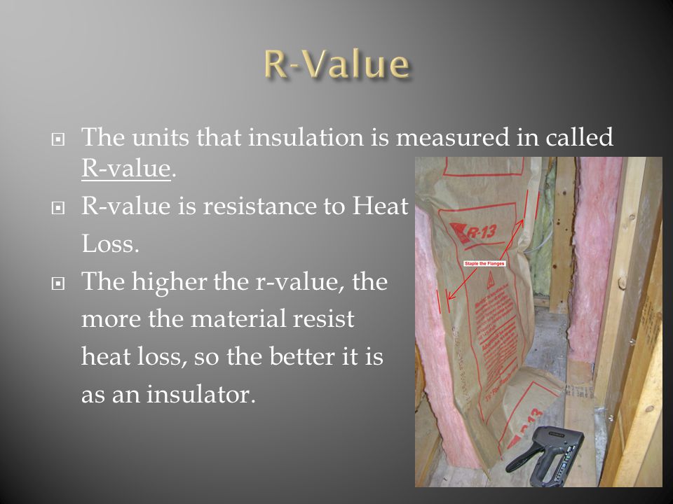  The units that insulation is measured in called R-value.