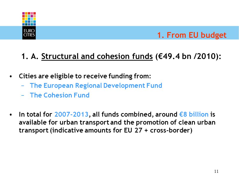 11 1. From EU budget 1. A.