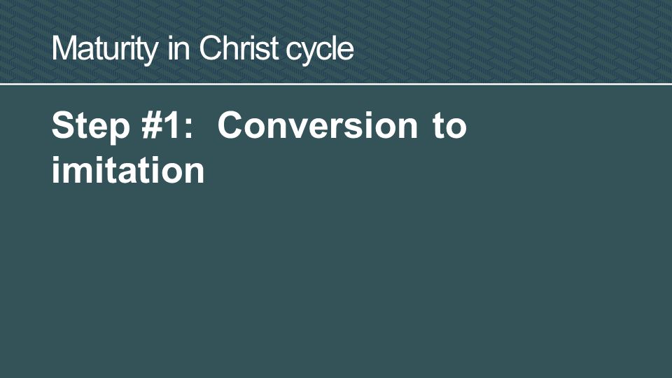 Step #1: Conversion to imitation