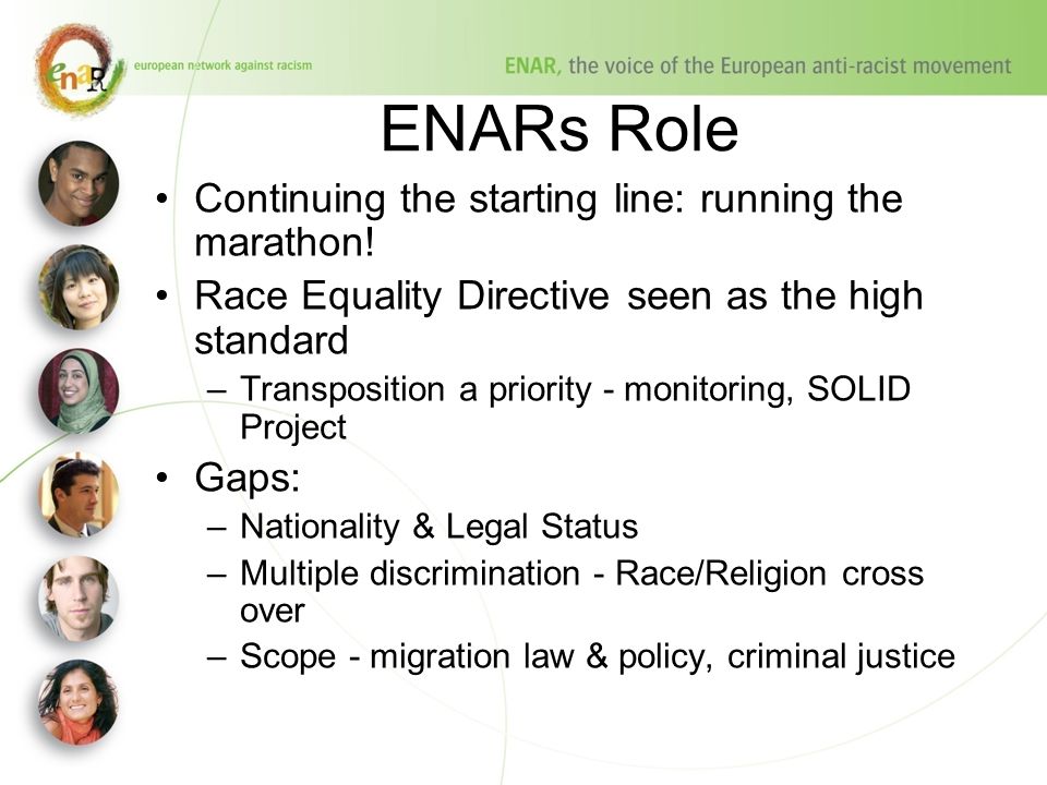 ENARs Role Continuing the starting line: running the marathon.