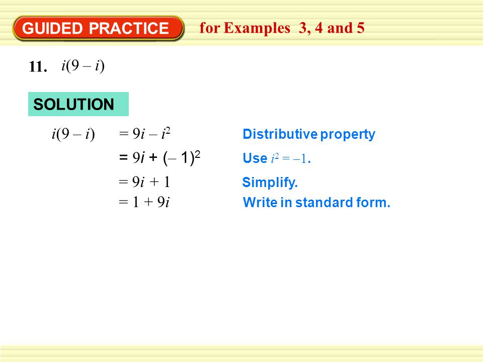 GUIDED PRACTICE for Examples 3, 4 and 5 11.