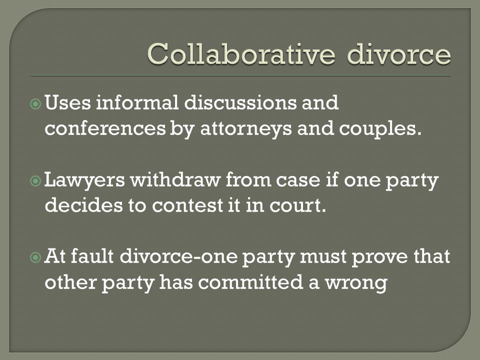  Uses informal discussions and conferences by attorneys and couples.