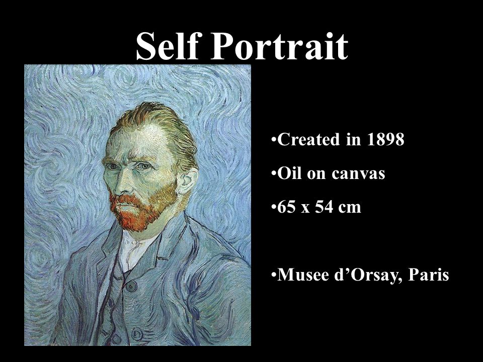 Self Portrait Created in 1898 Oil on canvas 65 x 54 cm Musee d’Orsay, Paris