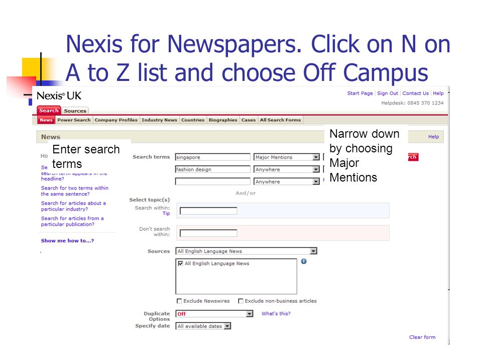 Nexis for Newspapers.
