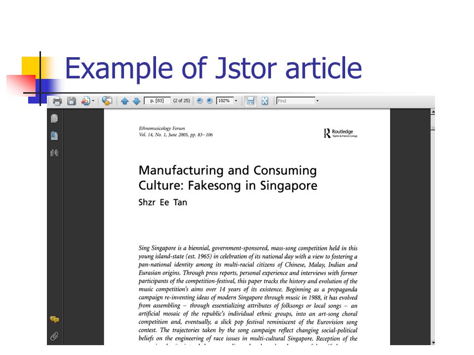 Example of Jstor article