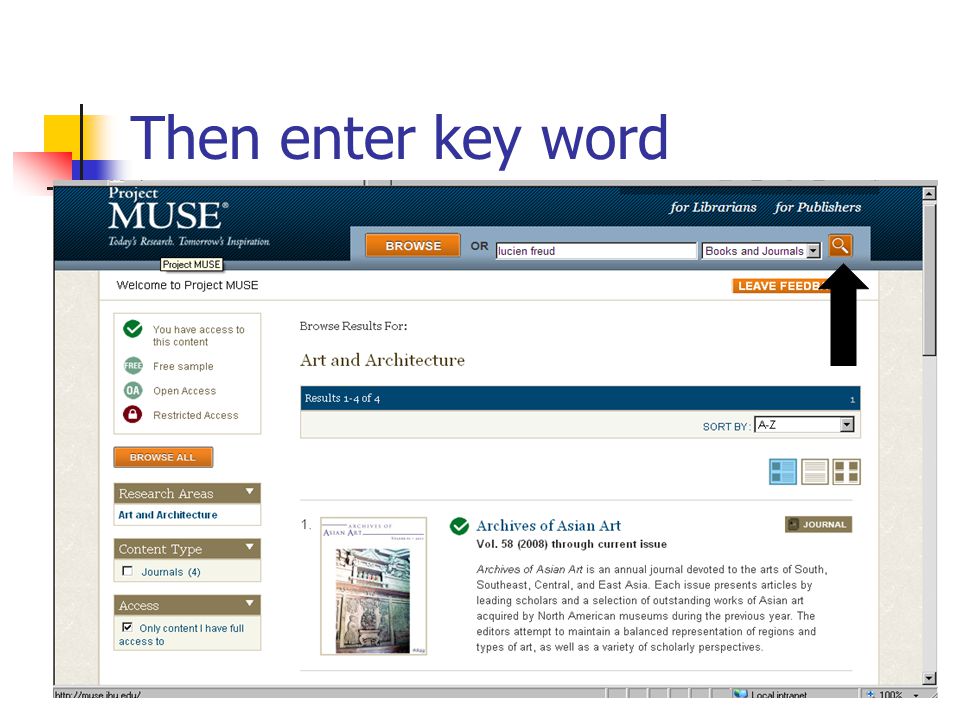 Then enter key word