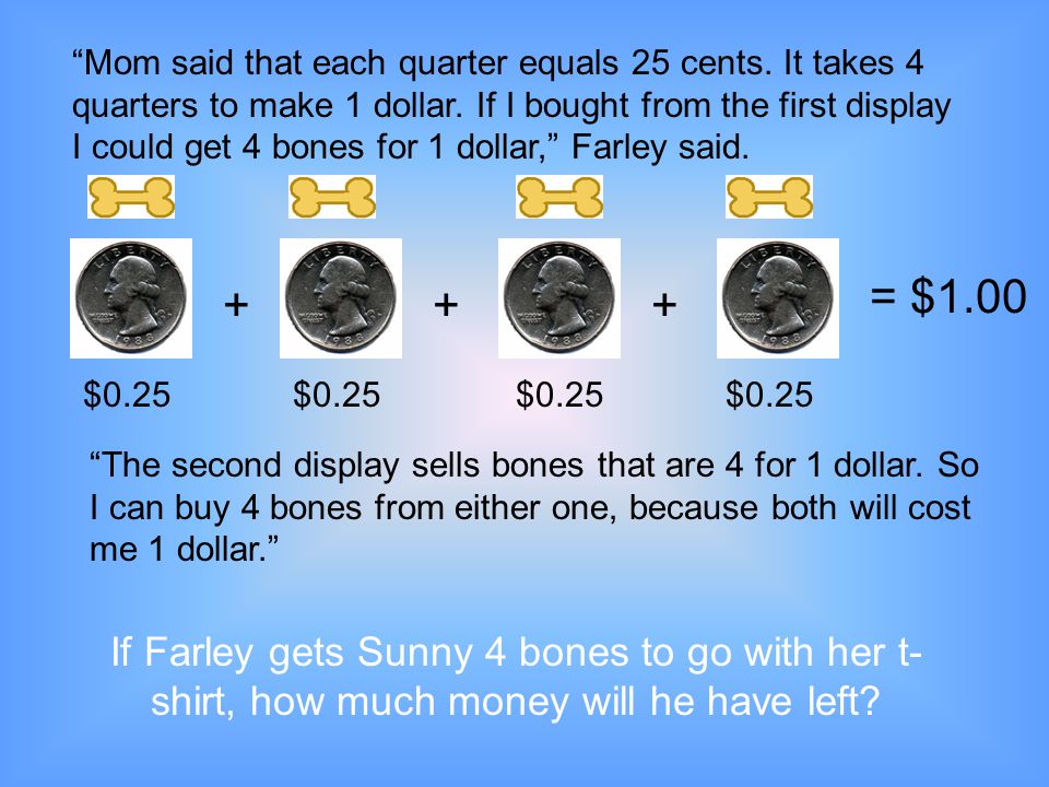 With three dollars left, Farley went to look at the dog bones.
