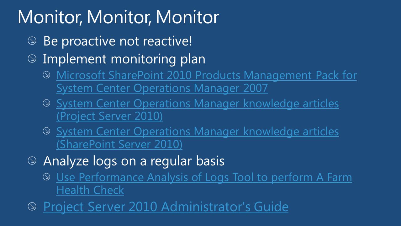 Monitor, Monitor, Monitor