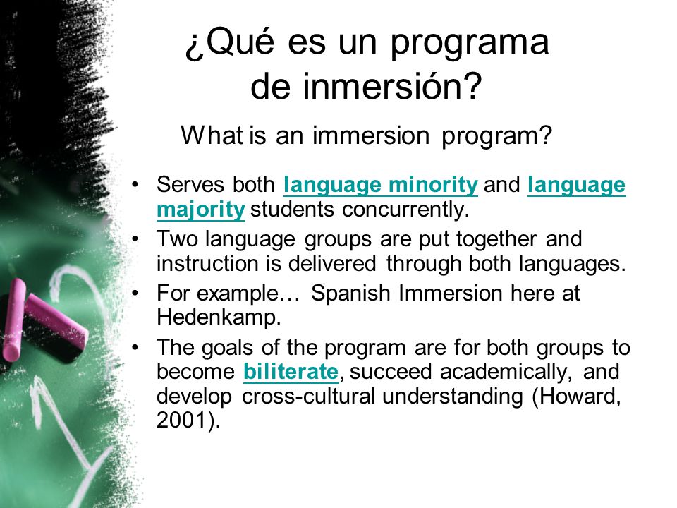 ¿Qué es un programa de inmersión. What is an immersion program.