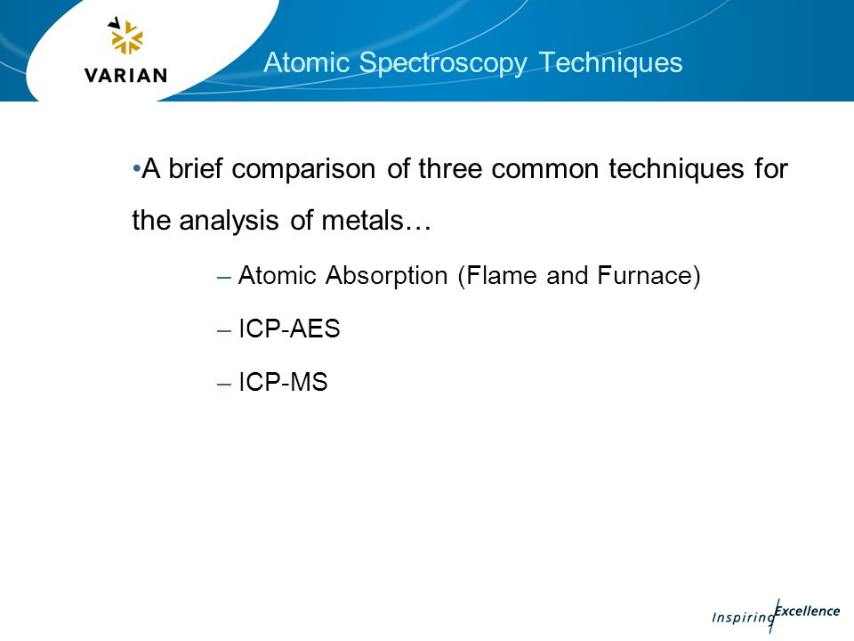 Introduction To The Varian Icp Ms What Is A Mass Spectrometer Techniques A Brief Comparison Of Three Common For The Analysis Metals Atomic Absorption Flame And Furnace Icp Aes Ms