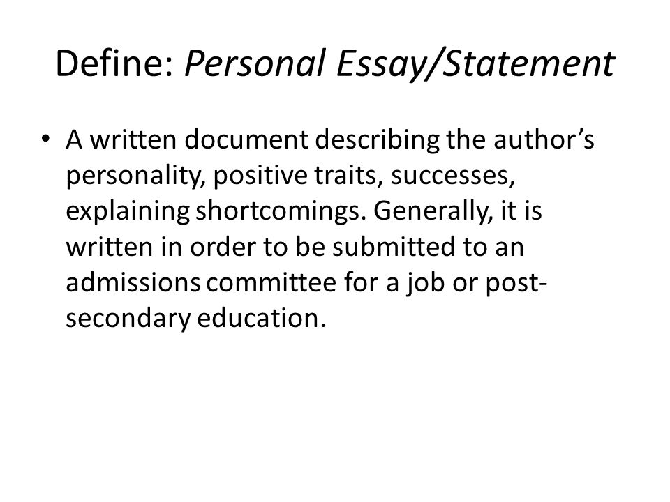 personal essay qualities See what types of personal characteristics college admission officers look for big future logo get started college essay: the. personal essay qualities See what types of personal characteristics college admission officers look for big future logo get started college essay: the.