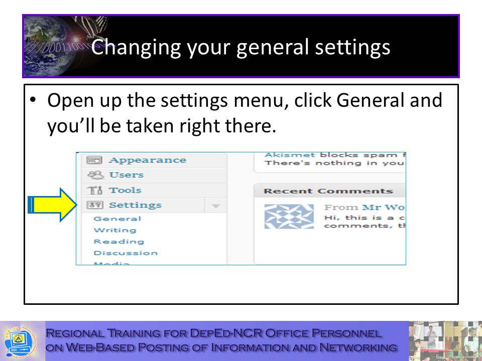 Changing your general settings Open up the settings menu, click General and you’ll be taken right there.