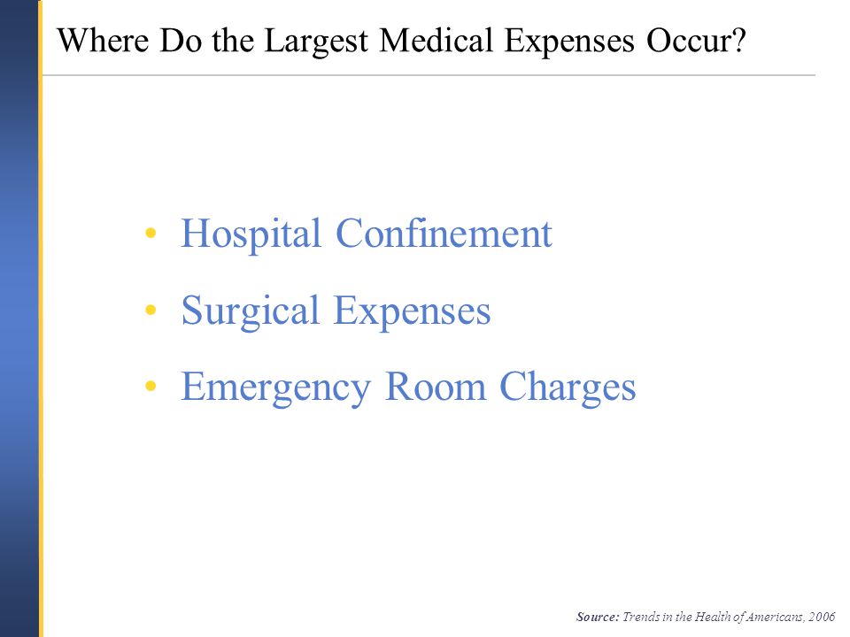 Where Do the Largest Medical Expenses Occur.