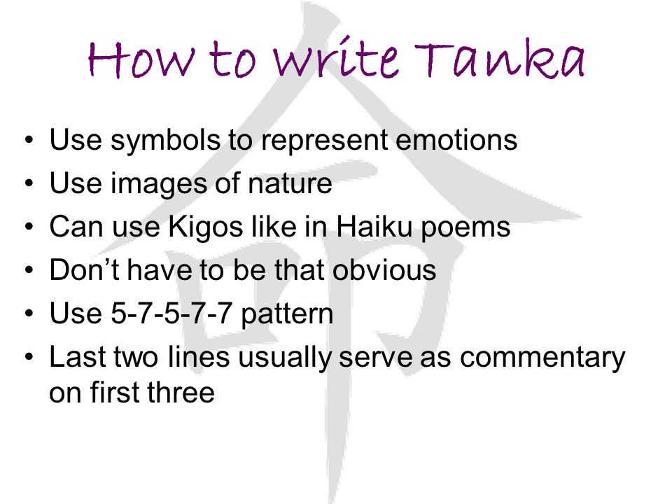 Write a tanka