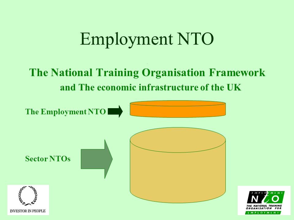 Employment NTO The National Training Organisation Framework and The economic infrastructure of the UK The Employment NTO Sector NTOs