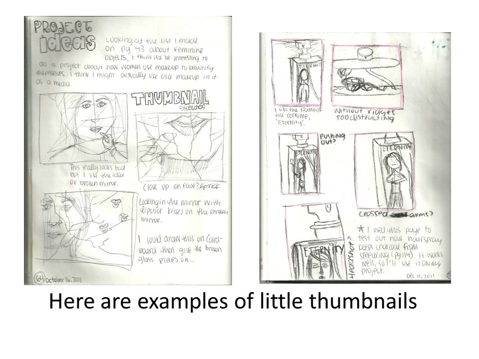 Here are examples of little thumbnails