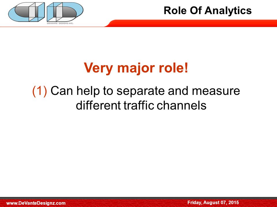 Role of Analytics Very major role.