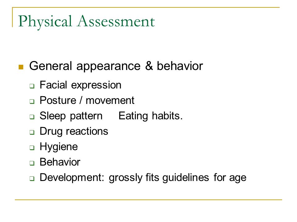 nursing physical assessment example