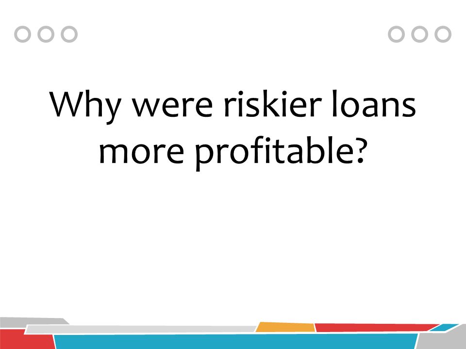 Why were riskier loans more profitable