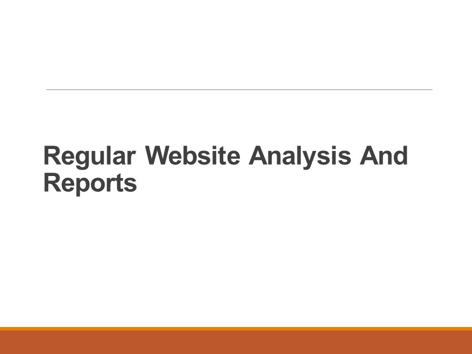 Regular Website Analysis And Reports