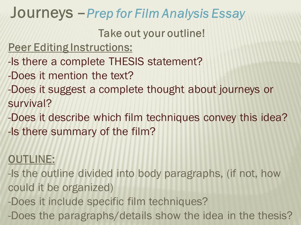 How To Write A Movie Essay