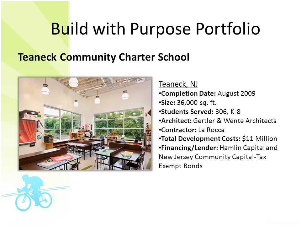 Build with Purpose Portfolio Teaneck Community Charter School Teaneck, NJ Completion Date: August 2009 Size: 36,000 sq.