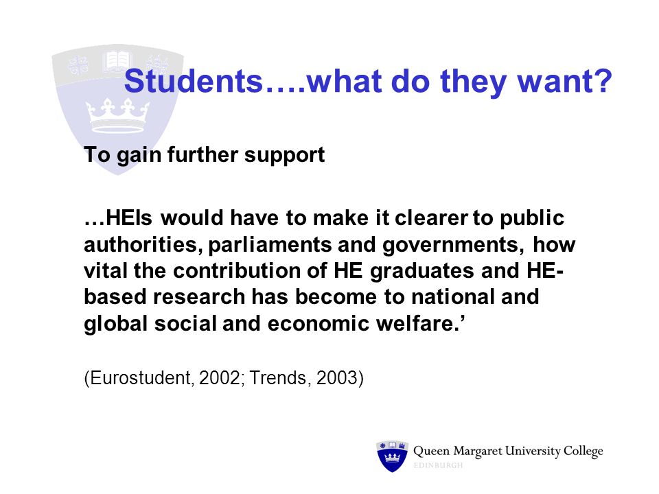 Students….what do they want.