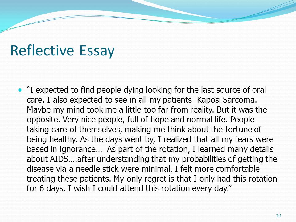 Reflective Essay Examples Nursing