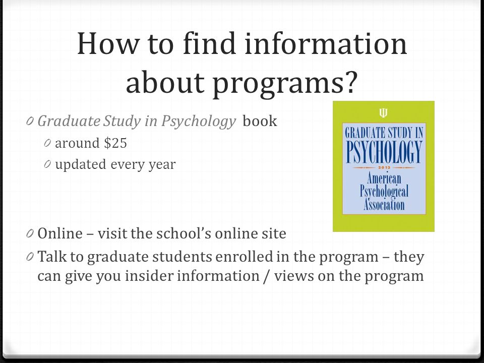 How to find information about programs.