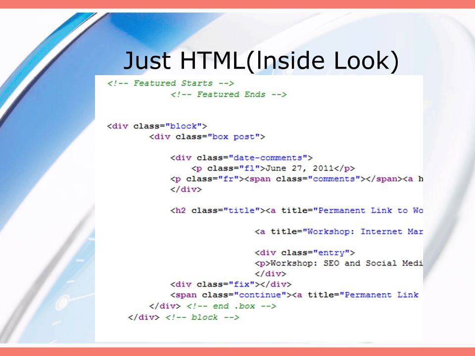 Just HTML(lnside Look)