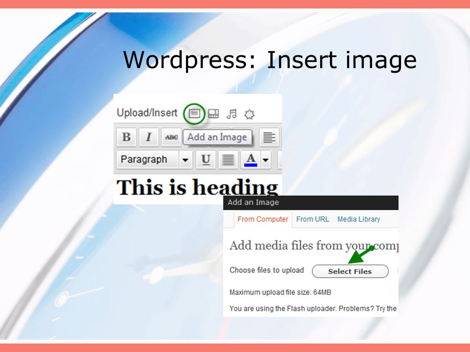 Wordpress: Insert image