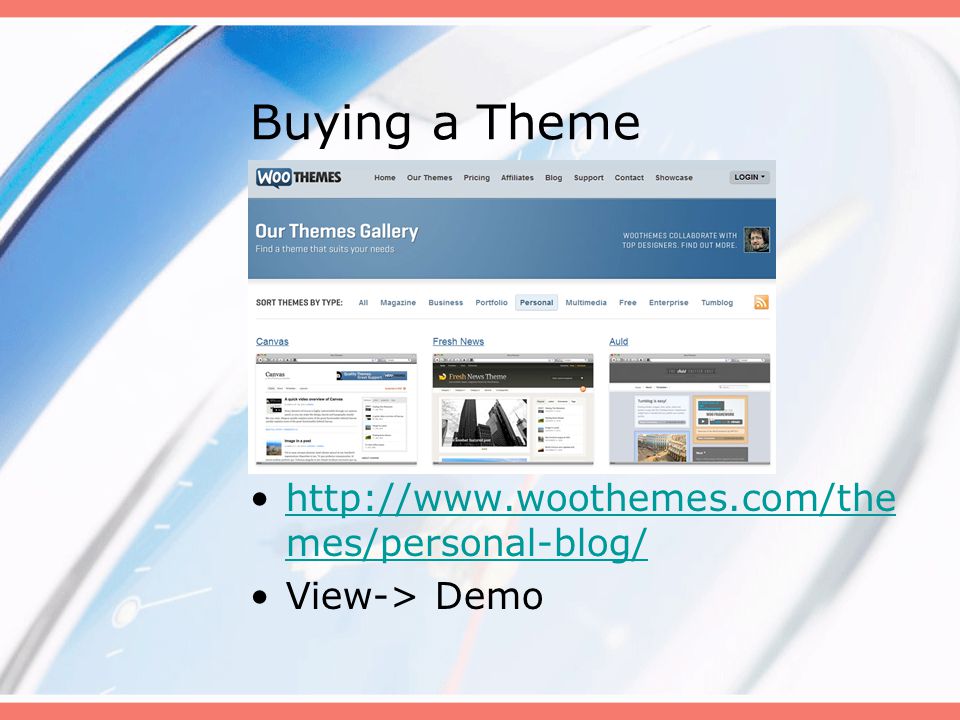 Buying a Theme   mes/personal-blog/  mes/personal-blog/ View-> Demo