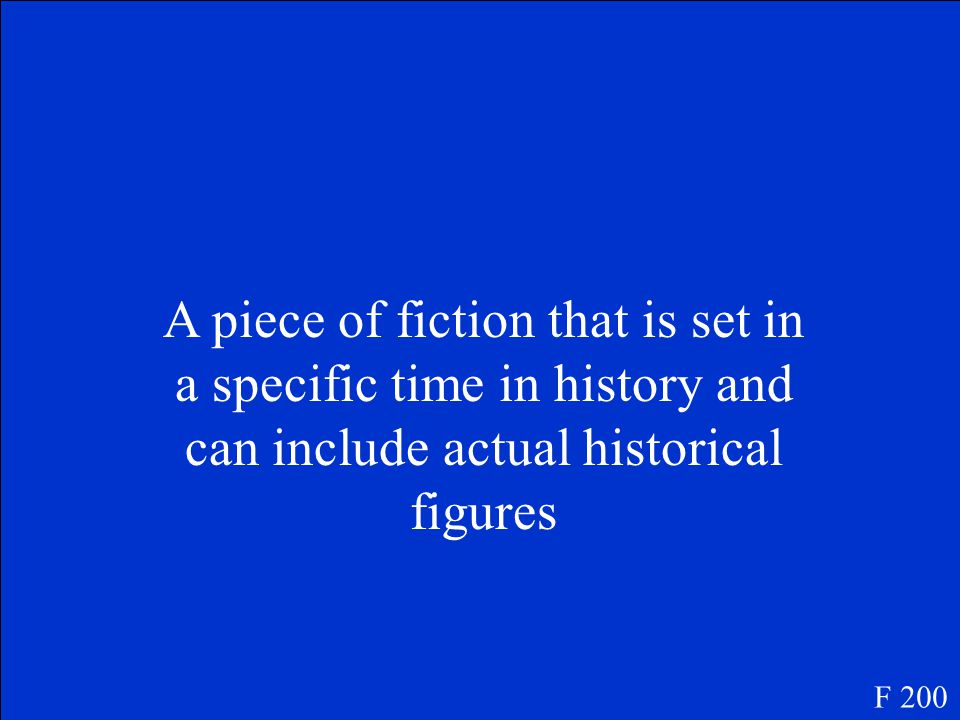 What is realistic fiction F 100