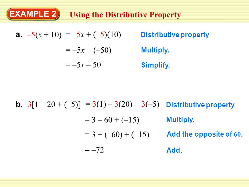 EXAMPLE 2 Using the Distributive Property a.