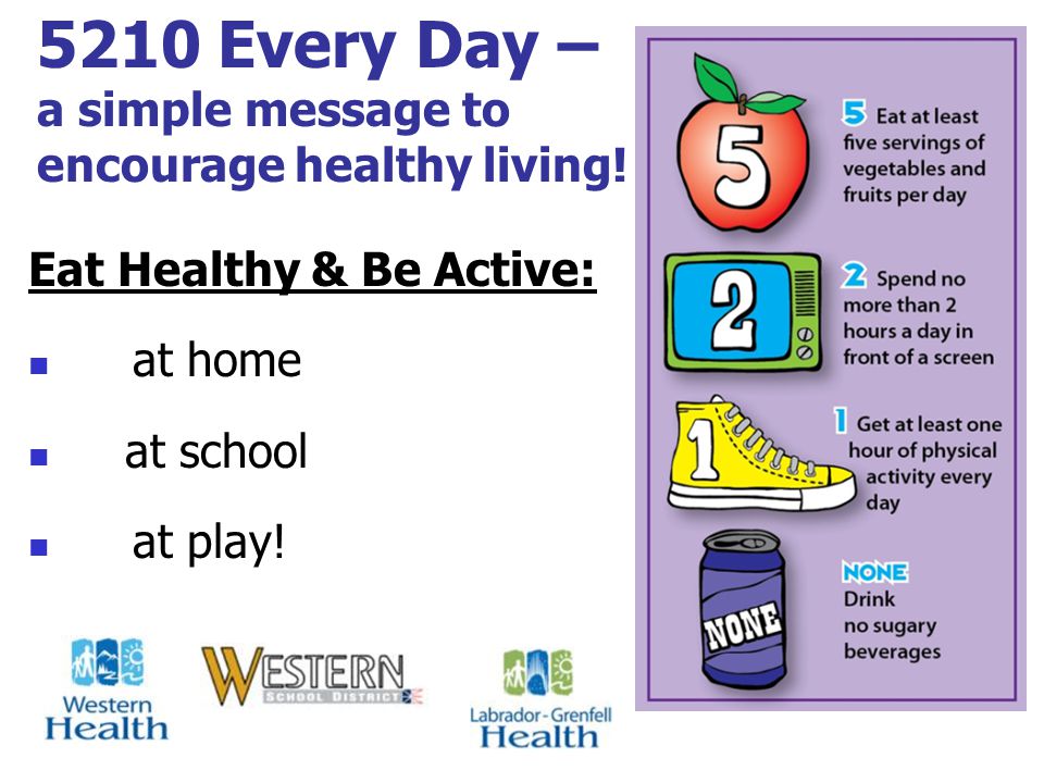 5210 Every Day – a simple message to encourage healthy living.