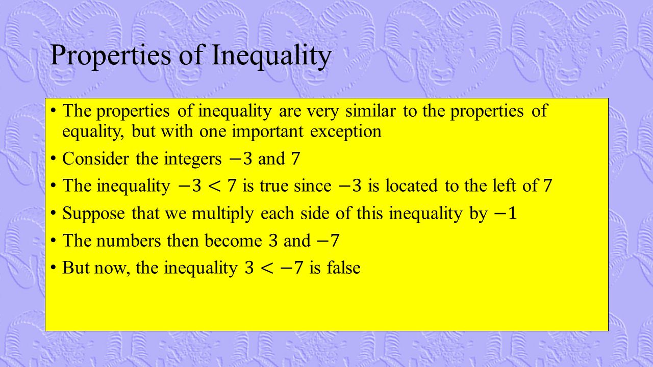 Properties of Inequality