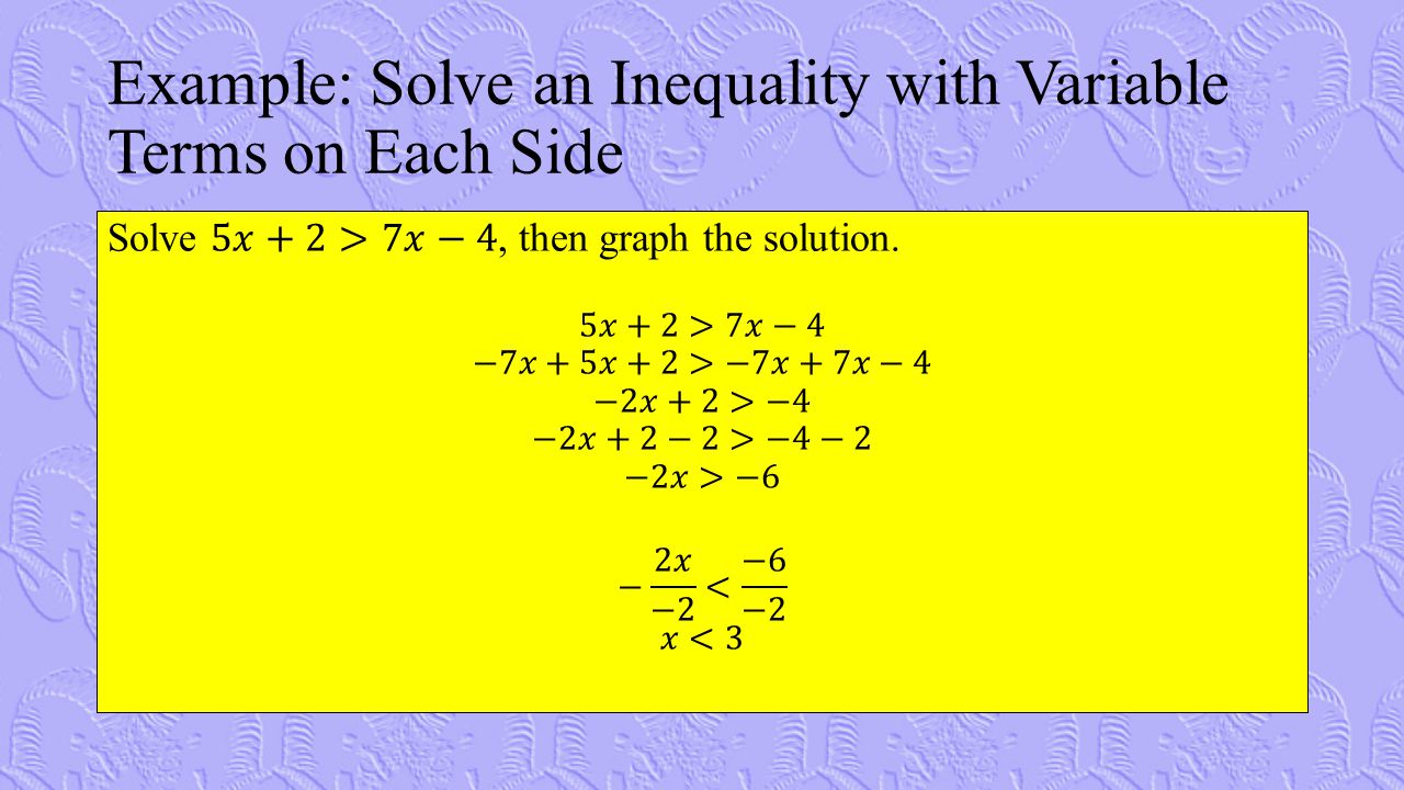 Example: Solve an Inequality with Variable Terms on Each Side
