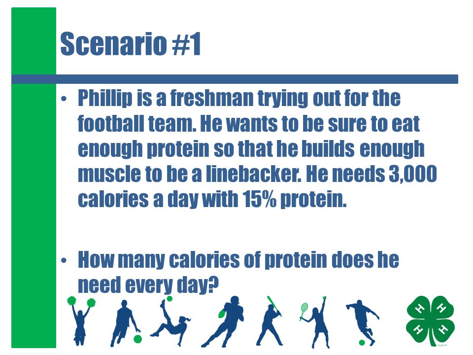 Scenario #1 Phillip is a freshman trying out for the football team.