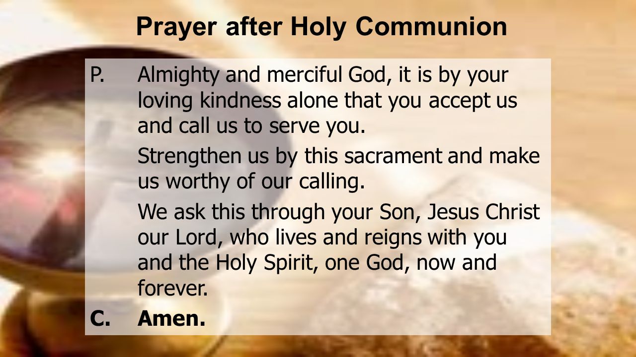 Prayer after Holy Communion P.