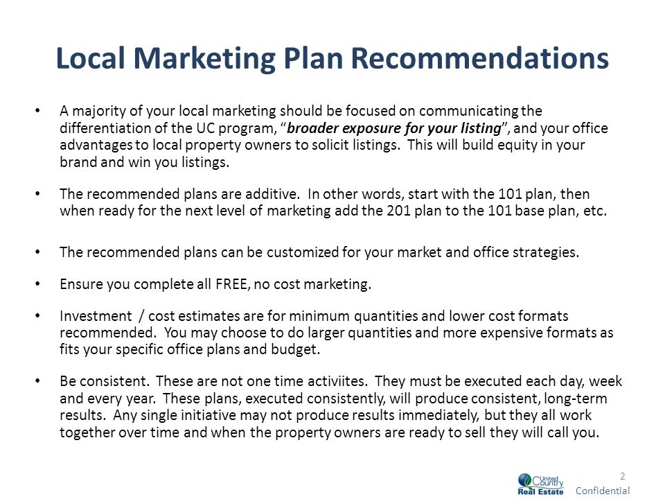 real estate listing marketing plan