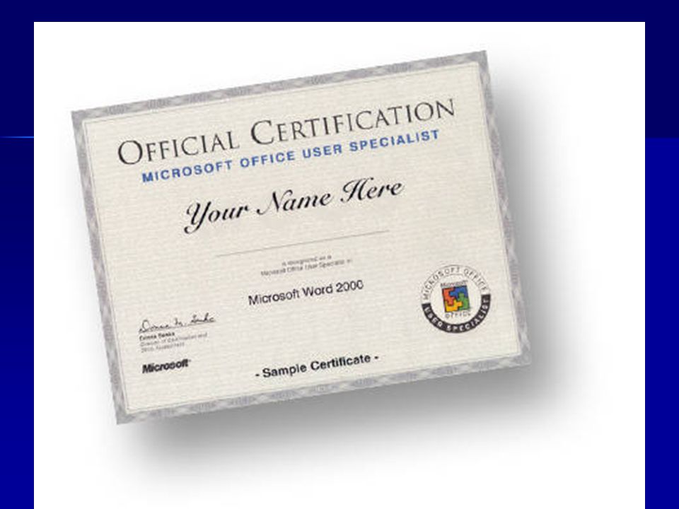 certificate for microsoft office