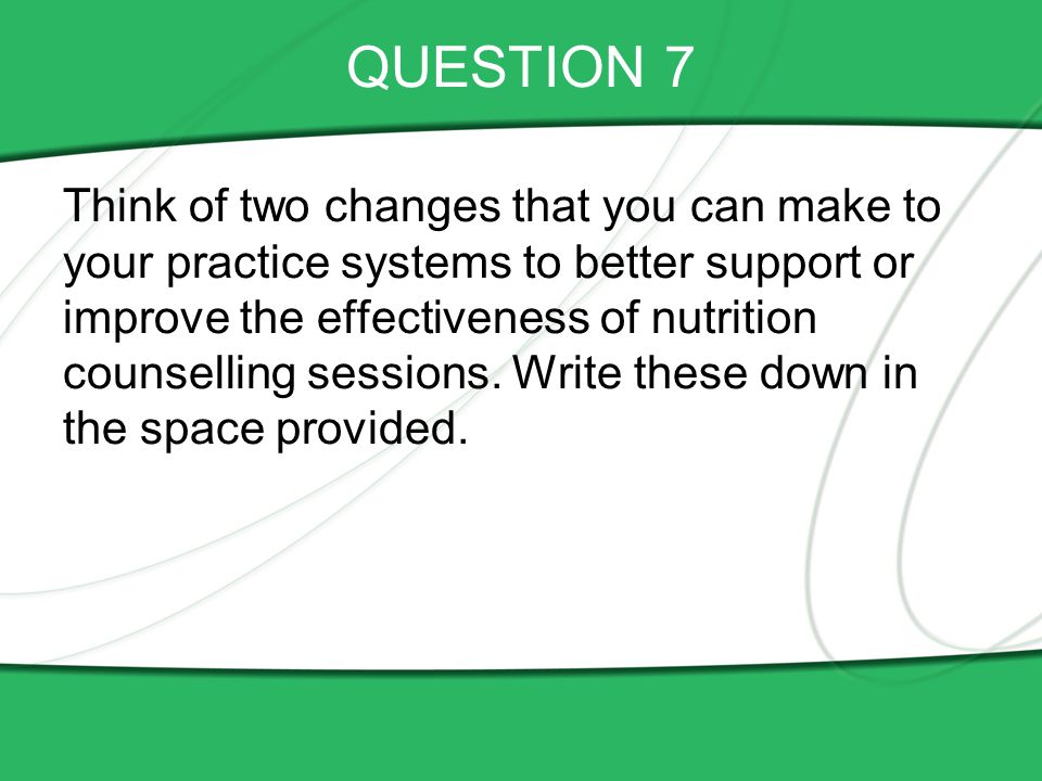 nutrition counselling presentation