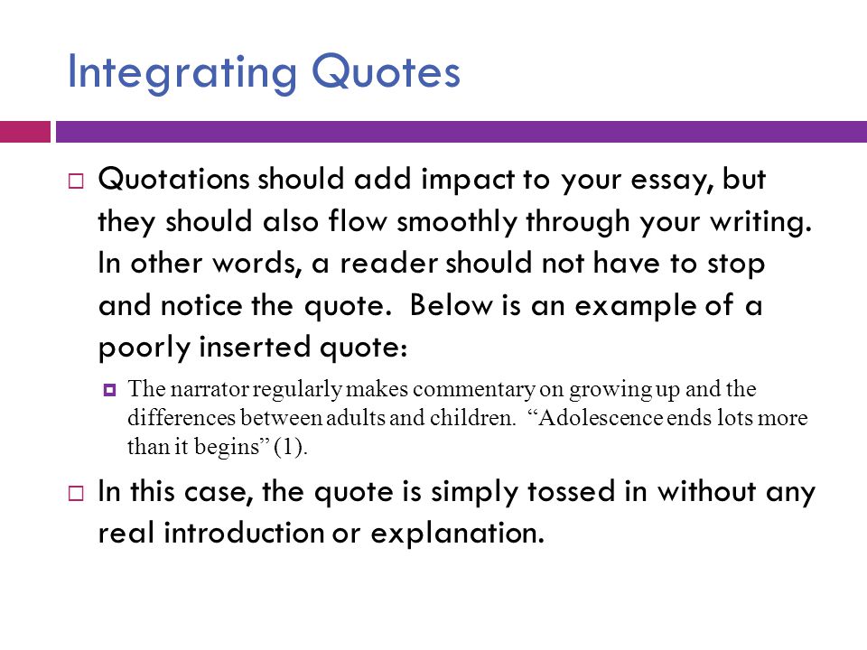 Examples of essays with quotes