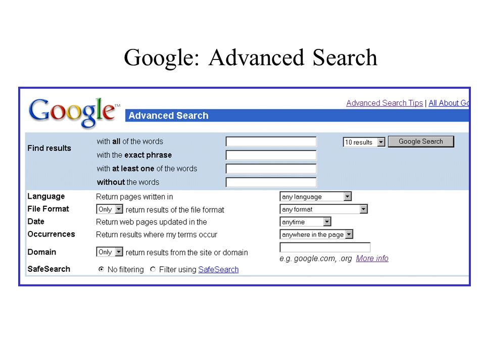 Google: Advanced Search