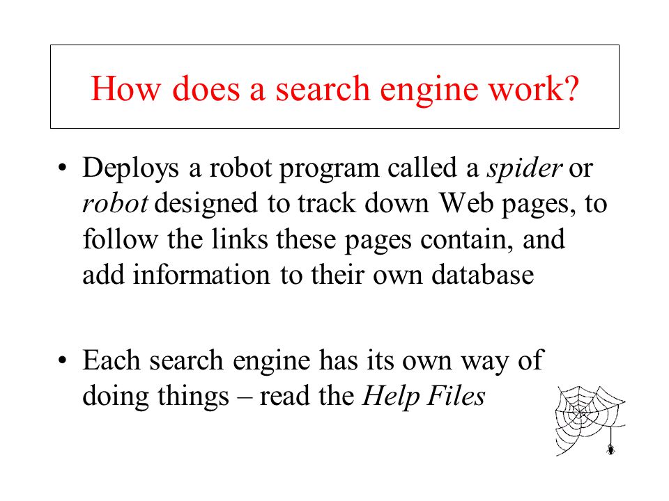 How does a search engine work.