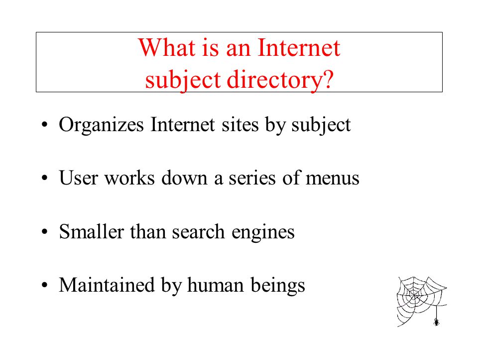 What is an Internet subject directory.