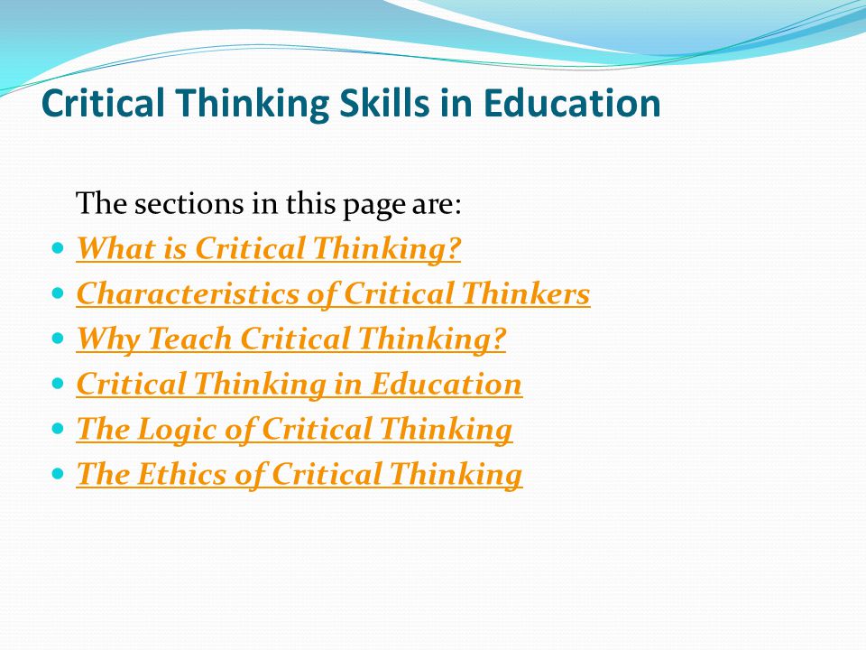 Teaching critical thinking - Study Guides and Strategies