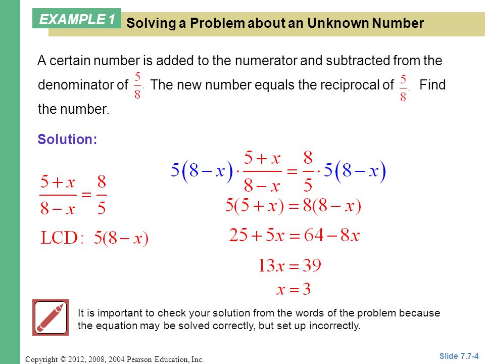 Solving Rational Equations Word Problems Talkchannels Rational Equation Word Problems Talkchannels 4 Copyright 2017 Chapter 7 Section Objectives 1 2008 2004